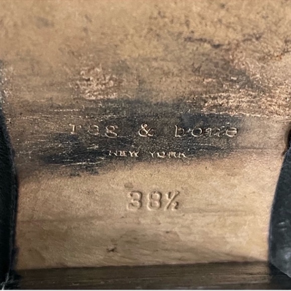 Rag & Bone Harrow Harness Strap Leather Heel Ankle Bootie Continuous Black 38.5 - Picture 10 of 14